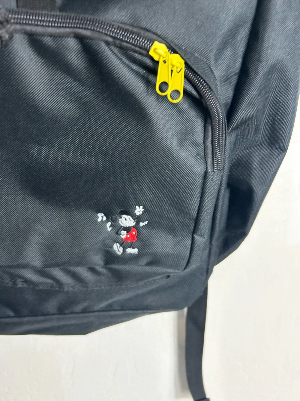 Disney Black Backpack with Yellow Trim - Mickey Mouse Patch
